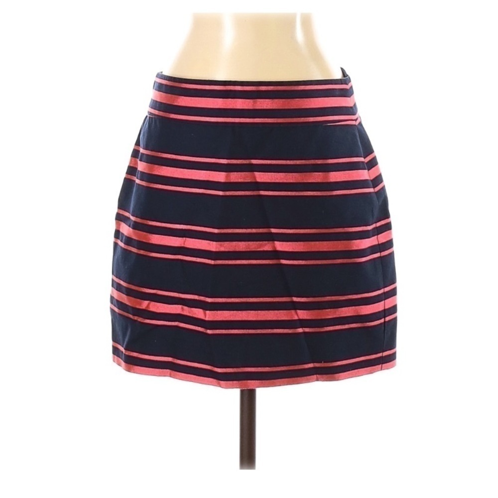 J.Crew Striped Mini Skirt blue pink
